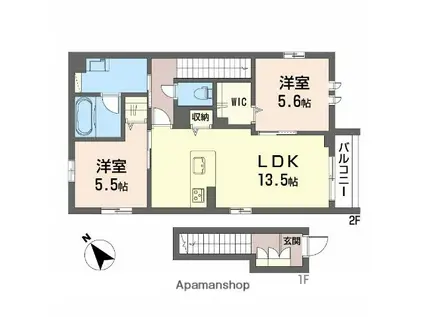 SHA MAISON J(2LDK/2階)の間取り写真