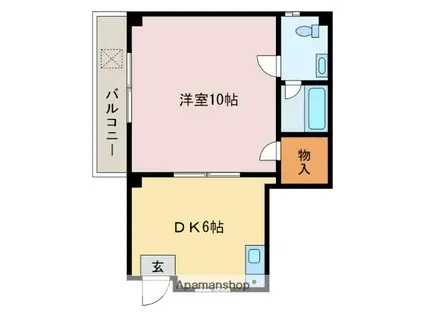 パステルクボ5(1DK/2階)の間取り写真