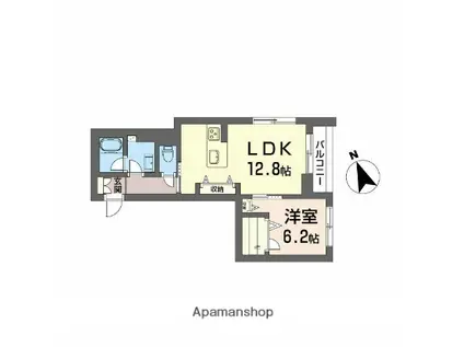 メゾンドノアール(1LDK/2階)の間取り写真