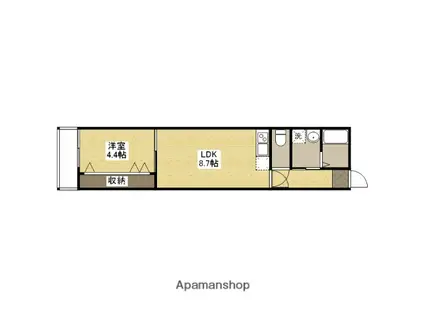 クレスト山本9丁目Ⅰ(1LDK/3階)の間取り写真