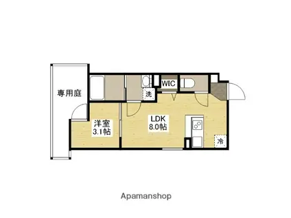 S-MOVE庚午北(1LDK/1階)の間取り写真