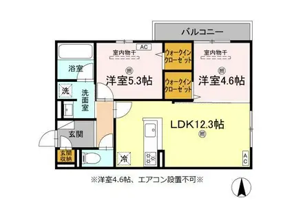 CAMPANELLA山本(2LDK/2階)の間取り写真