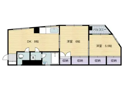 第二迫田ビル(2DK/2階)の間取り写真