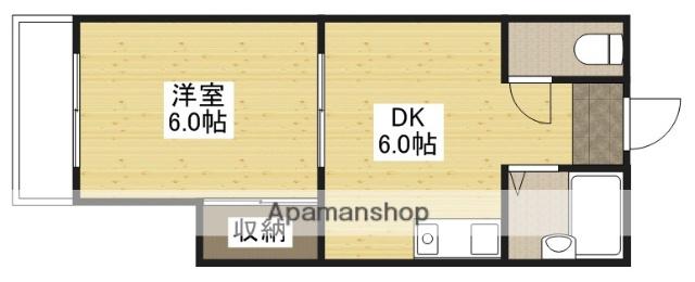 シティーハイツ沖田(1DK/4階)の間取り写真