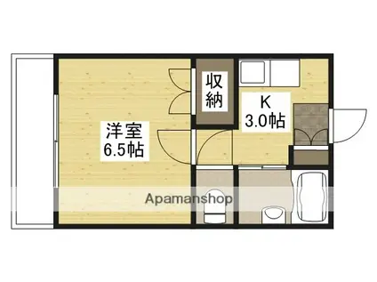 新庄リバービル(1K/4階)の間取り写真