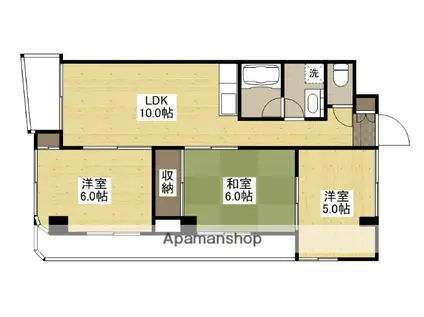 山根ビル(3LDK/6階)の間取り写真