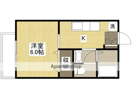 パナソフィー牛田(1K/2階)の間取り写真