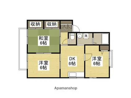 ディアスミドリA棟(3DK/1階)の間取り写真