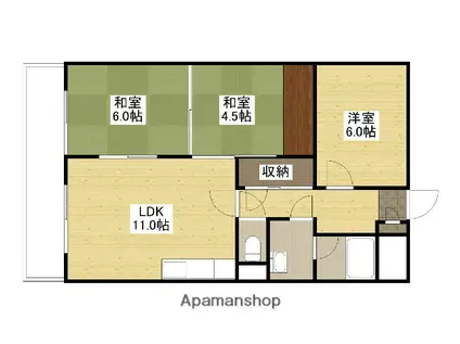 ラポール原田(3LDK/4階)の間取り写真