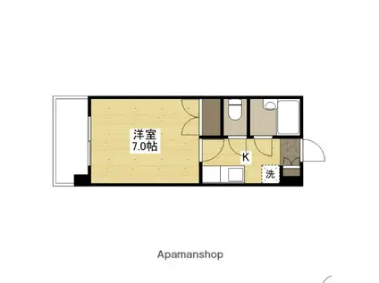 コンフォール三滝(1K/2階)の間取り写真