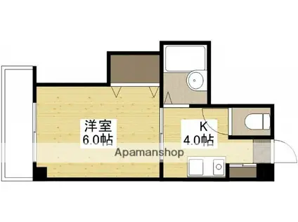 タウン己斐西(1K/4階)の間取り写真