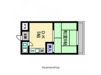 吉マンション(1DK/3階)の間取り写真