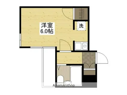 アーバン三篠(ワンルーム/6階)の間取り写真