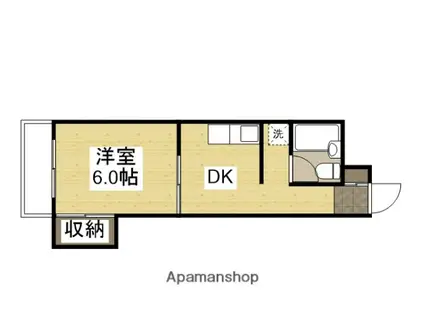 COLORS五日市(1DK/1階)の間取り写真