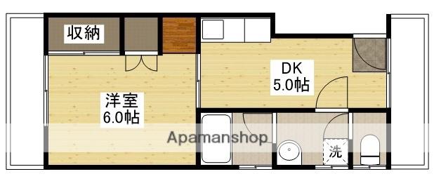 山口ビル(1DK/3階)の間取り写真