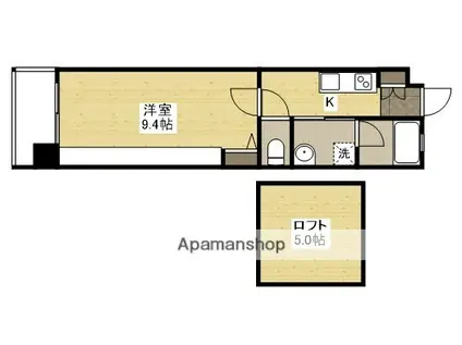 平勝ビル16(1K/9階)の間取り写真