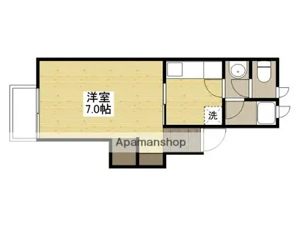 カートル セゾンⅡ(1K/2階)の間取り写真