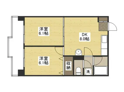 第2柴田ビル(2DK/2階)の間取り写真