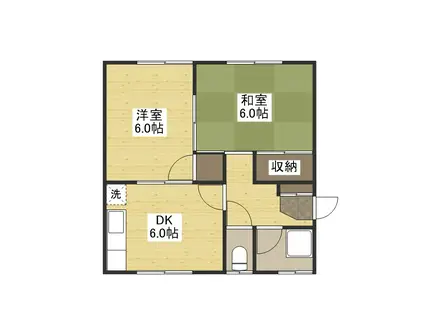 三宅第一アパート(2DK/2階)の間取り写真