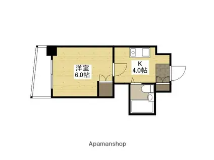 ボーソレイユ・オキ(1K/2階)の間取り写真