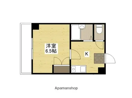 シティパル土井(1K/2階)の間取り写真