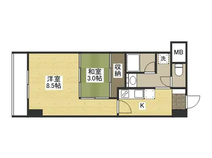 クレアテラ五日市(2K/2階)の間取り写真