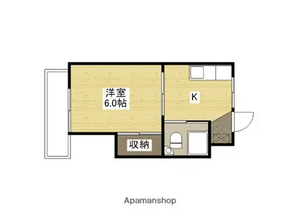 玉井ビル(1K/2階)の間取り写真