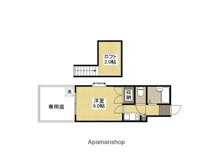 オレンジハウス坪井(1K/1階)の間取り写真