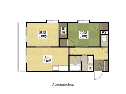 ゲートアキ(2DK/3階)の間取り写真