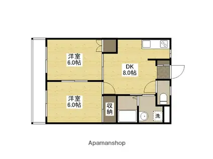 キャッスルもりした(2DK/3階)の間取り写真