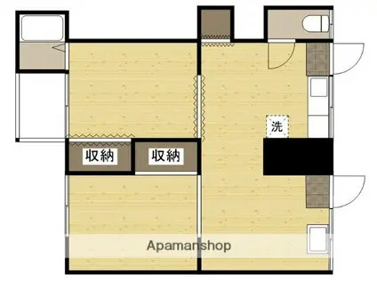 沖美荘(1LDK/2階)の間取り写真