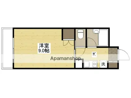 レスポワール中広(1K/1階)の間取り写真