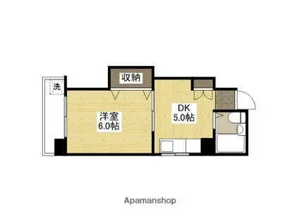 グリーンハウス河原町(1DK/5階)の間取り写真