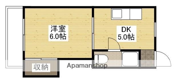 第3小河内ビル(1DK/4階)の間取り写真