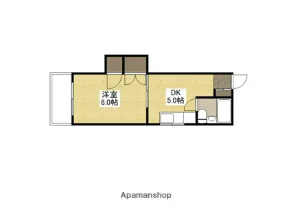 松岡ビル(1DK/4階)の間取り写真