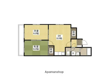 MARUYA BLDG.3(2DK/5階)の間取り写真