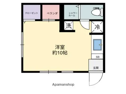 コーポみささ(ワンルーム/2階)の間取り写真