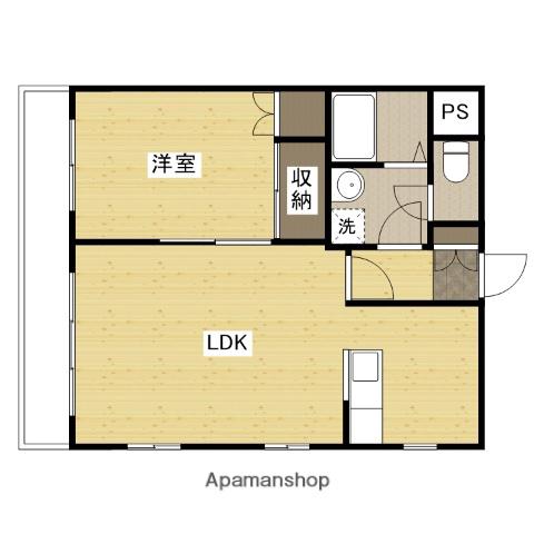 ソレイユ高陽Ⅱ(1LDK/4階)の間取り写真