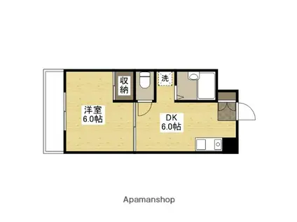 クレストビュー長束(1DK/1階)の間取り写真