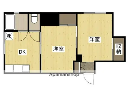 二葉ビル A棟(2DK/4階)の間取り写真