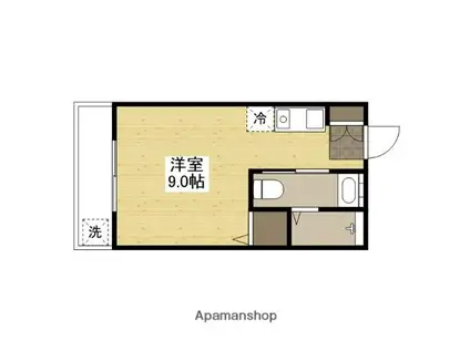 第6みぞたコーポ(ワンルーム/4階)の間取り写真