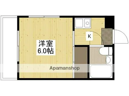 ヴェルMIYAKE(1K/3階)の間取り写真