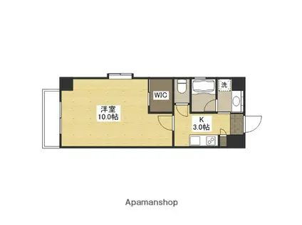 CRESCENT(1K/3階)の間取り写真