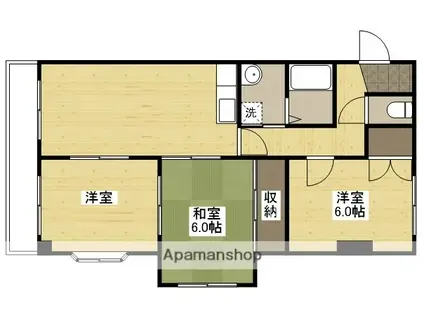 第3コーポ濱本(3DK/4階)の間取り写真