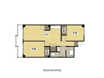 牛田みのりマンション(2LDK/2階)の間取り写真