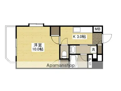 フローラ西原(1K/2階)の間取り写真