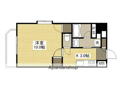 フローラ西原(1K/10階)の間取り写真