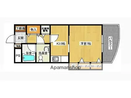 サンクレスト東雲(1K/4階)の間取り写真