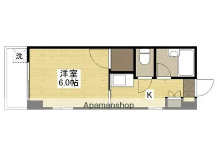 ロイヤルシティ隅の浜(1K/3階)の間取り写真