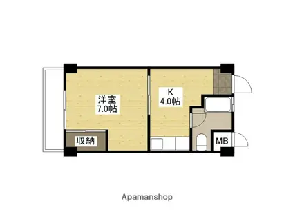 第2鳴戸ビル(1K/1階)の間取り写真